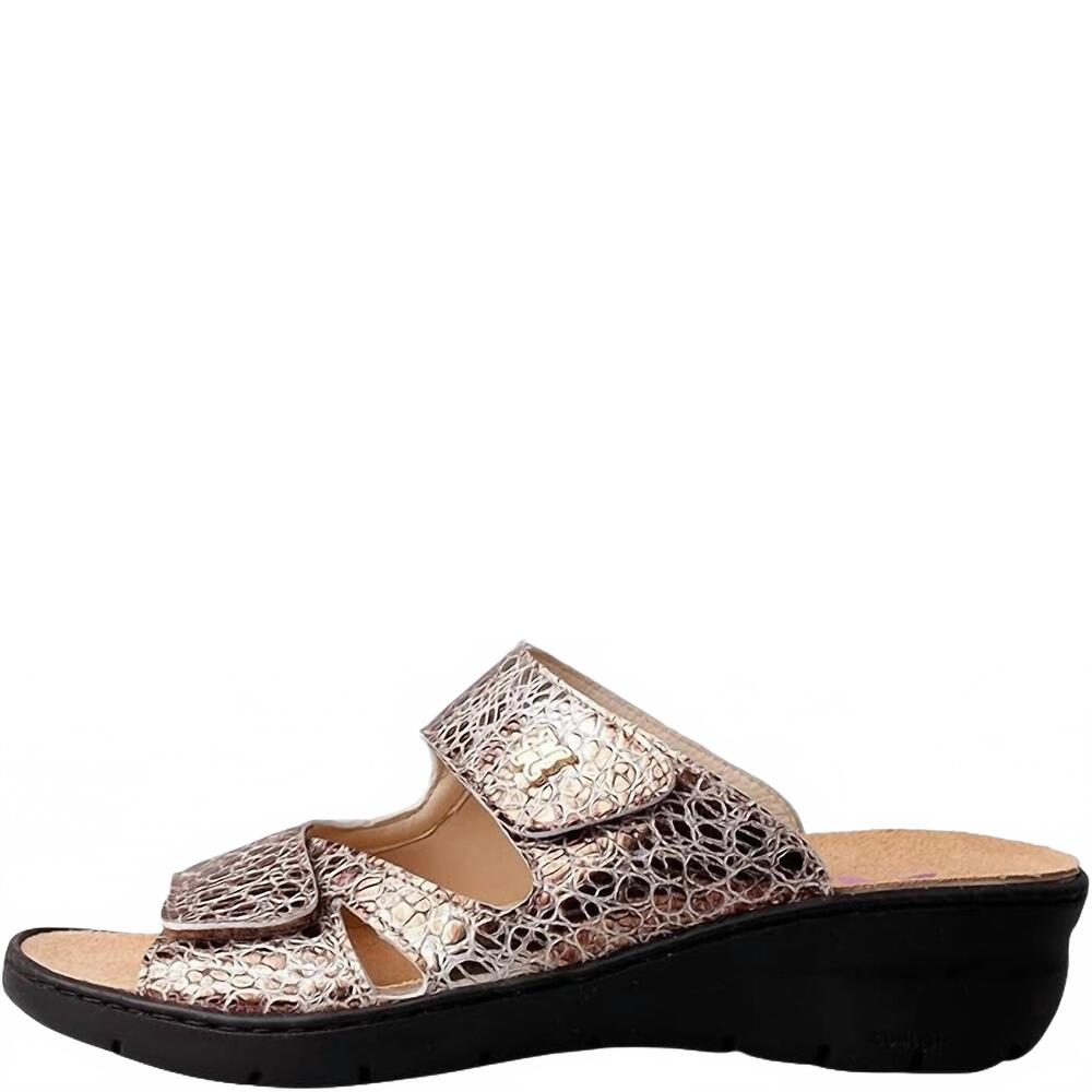 NEW HELLE COMFORT women's aura slide sandals in rivia bronze